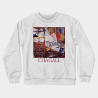 Paris Through the Window by Marc Chagall Crewneck Sweatshirt